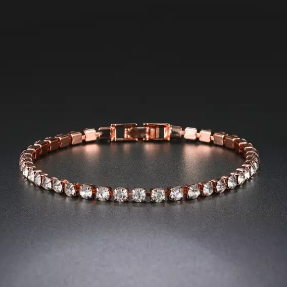 New Rose Gold Tennis Bracelet Crystals Cz